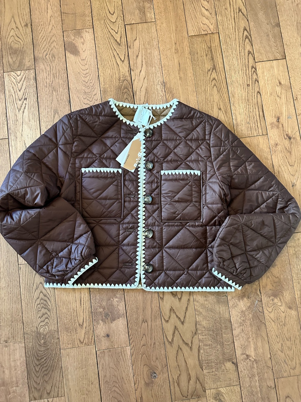 Joie Whipstitch Quilted Buttoned Reversible Jacket